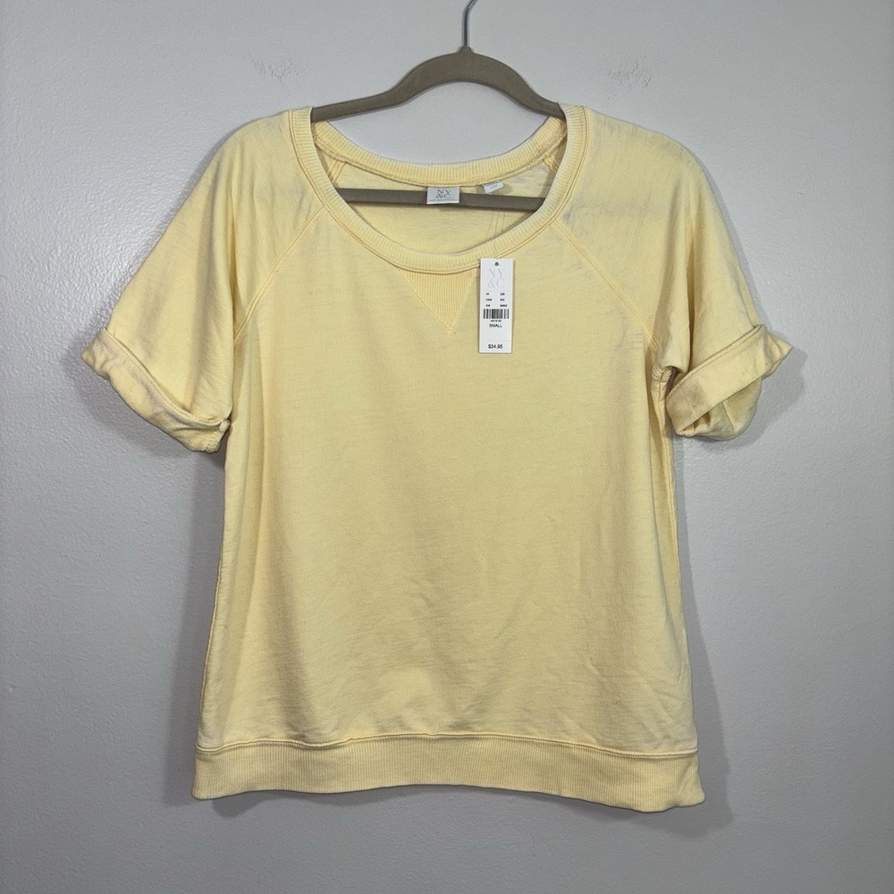NY&C Yellow Short Sleeve Top Womens Size Small NWT Spring/Summer
